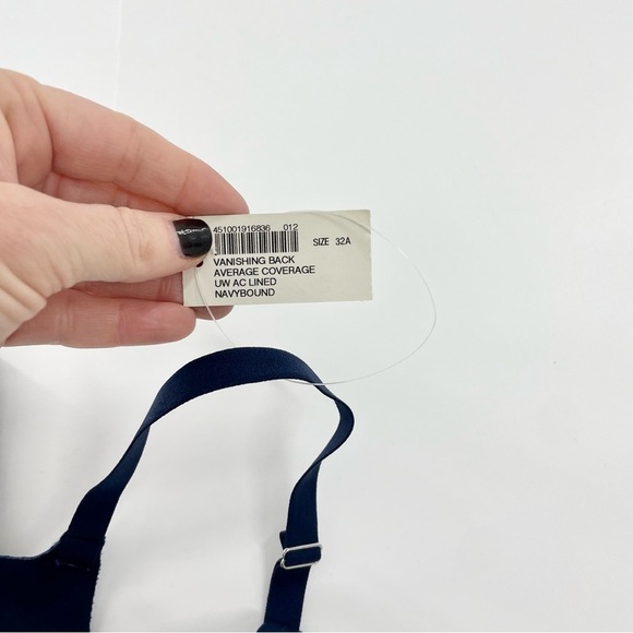 NWT Soma Vanishing Back Front Close Full Coverage Smoothing Navy Blue Bra Sz 32A - Picture 4 of 8